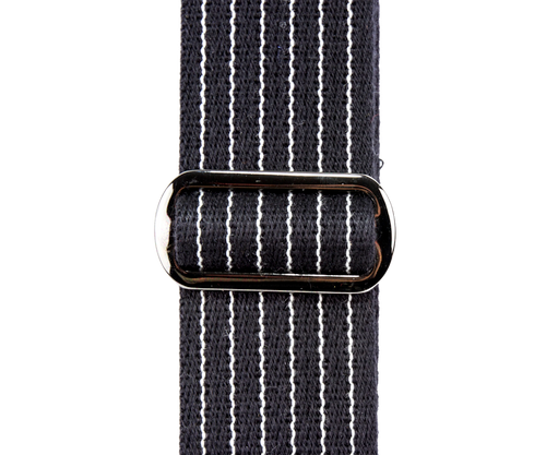 Reunion Blues Deluxe Merino Wool Guitar Strap | Black Pinstripe