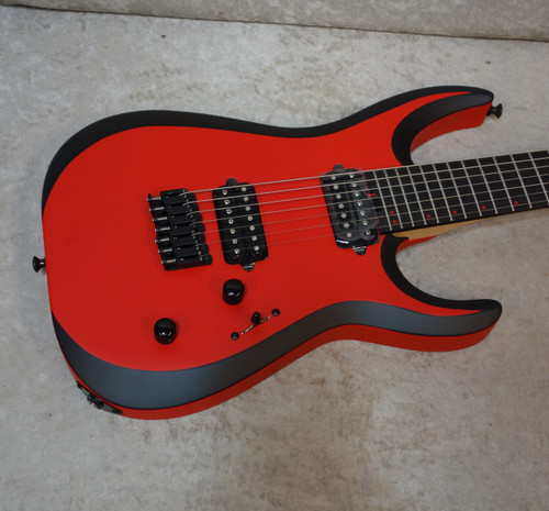 MINT! Jackson Pro Plus Series DK Modern MDK7 HT guitar Satin Red w/ Black bevels