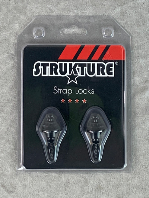 STRUKTURE PRO GUITAR STRAP LOCKS / BUTTONS SET OF 2 BLACK