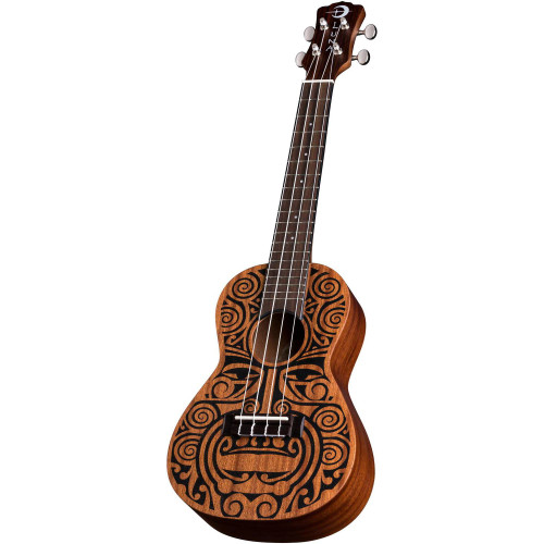 LUNA GUITARS - MAHAGONY CONCERT UKELELE / UKE WITH TRIBAL GRAPHIC