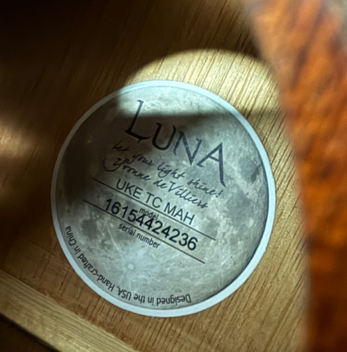 Luna Mahogany Series Tattoo Concert Ukulele UKE TC MAH w/ Gig Bag