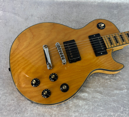 Vintage 70's MIJ LP style electric guitar in natural finish with case Fuji gen