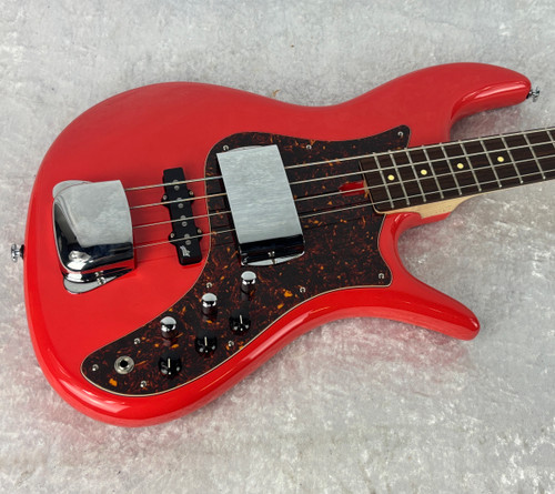 F Bass VF-4 electric bass guitar in Fiesta Red with case