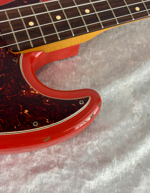 2009 Fender 60's Road Worn Jazz Bass in red finish with bag