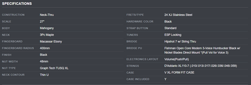 PRE-ORDER - 2026 LTD JS-7 BARITONE JACK SIMMONS SIGNATURE V GUITAR | BLACK