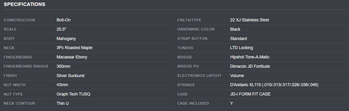 PRE-ORDER - 2026 LTD JD-1 JOE DEPLANTIER SIGNATURE XJ GUITAR | SILVER SUNBURST