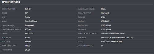 PRE-ORDER - 2026 LTD B-205DX DX SERIES BASS \ RED BURST