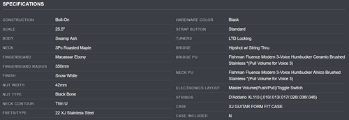 PRE-ORDER - 2026 LTD DELUXE XJ-2 HT HH OFFSET GUITAR IN SNOW WHITE