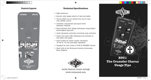 ROTOSOUND | CRUSADER CHORUS GUITAR PEDAL NOS MADE IN U.K.