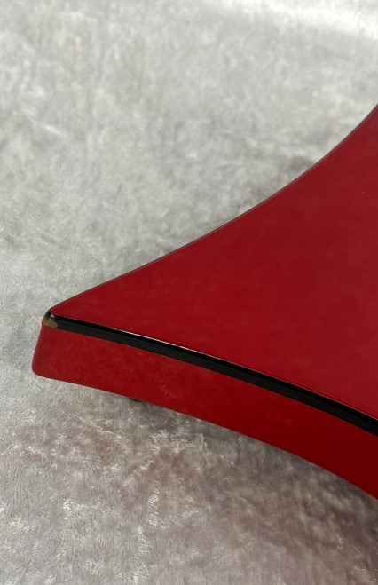 B.C. RICH Warlock NT neck through electric guitar red with black binding