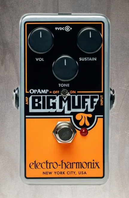 EHX ELECTRO-HARMONIX OP AMP BIG MUFF PI FUZZ  DISTORTION SUSTAINER PEDAL + FREE PATCH CABLE