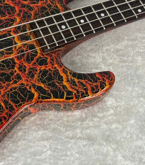 Vintage 1980's Charvel Jackson 3B Neck Thru bass guitar in lava crackle finish