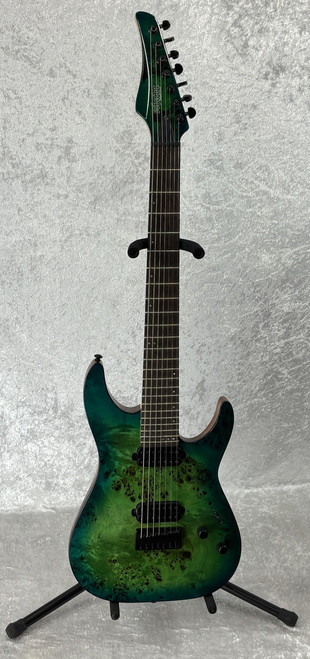 Schecter C-7 PRO Aqua Burst 7-Strings Electric Guitar Burl Top