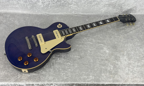 Epiphone '56 Les Paul Pro electric guitar in transparent blue finish with bag