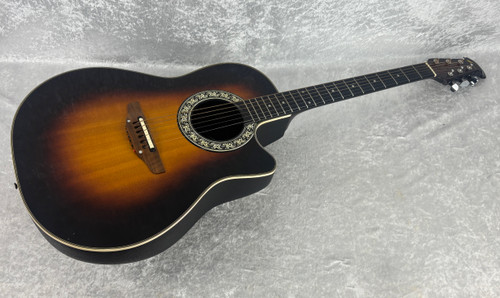 USA Ovation Model 1661 acoustic-electric guitar in sunburst finish with hardshell case