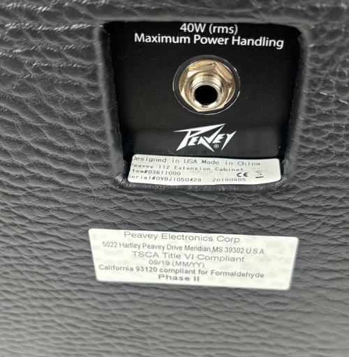 Peavey 112 1x12 extension cabinet 16 ohms