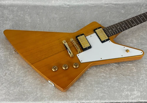 2024 Epiphone '58 Korina Explorer Aged Natural/White Pickguard with case