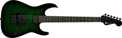 SPECIAL-ORDER! CHARVEL PRO-MOD PLUS DK24 QM HH FR  EBONY EMERALD GREEN