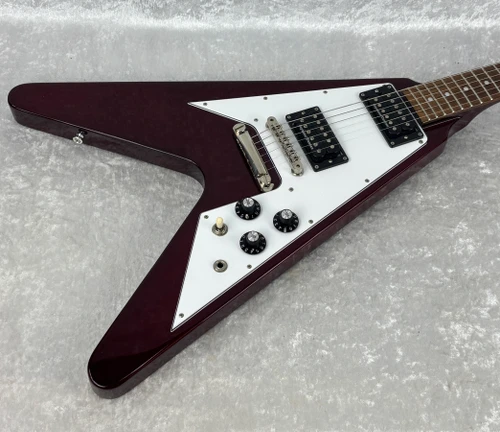 Edwards E-FV-120D Flying V guitar in cherry red finish