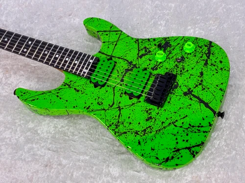 USA CHARVEL CUSTOM SHOP - MASTERBUILT DK24 DINKY | GREEN / BLACK SPLATTER