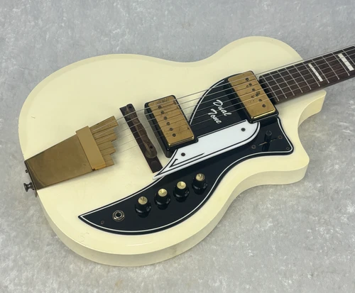 Vintage early 1960's Supro Dual Tone electric guitar in white finish with OHSC