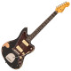 Vintage Brand V65MRBK Jazzmaster electric guitar in relic black finish