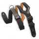 Levy's ergonomic Leather Right Height Series guitar strap Black