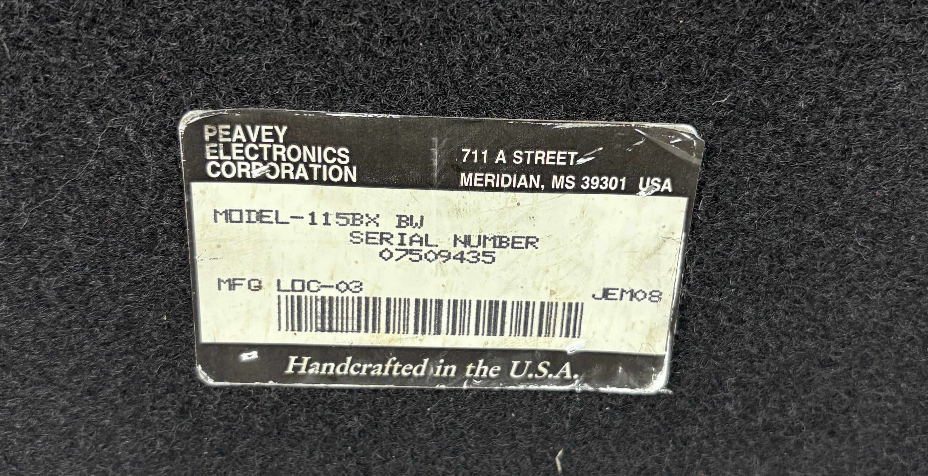 Peavey 115BX BW 1x15 bass speaker cab - Capitol Guitars