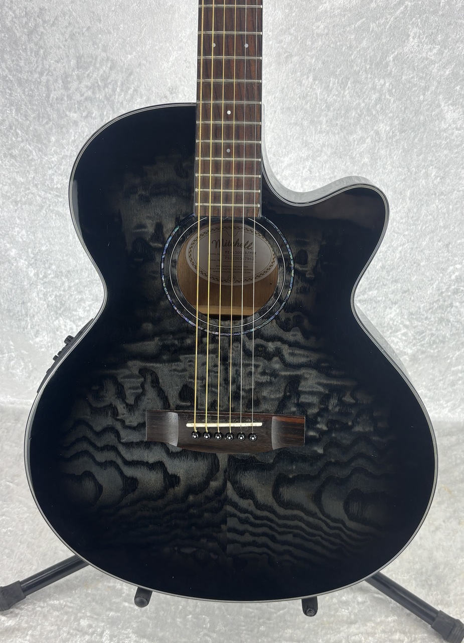 Mitchell MX430QAB Exotic Series Acoustic-Electric Guitar Midnight