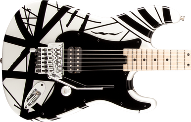 EVH black and white stripe自作ギター EVH Wolfgang Special Striped Series Ebony Fingerboard Black