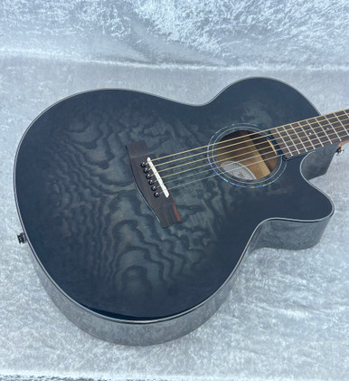 Mitchell MX430QAB Exotic Series Acoustic-Electric Guitar Midnight