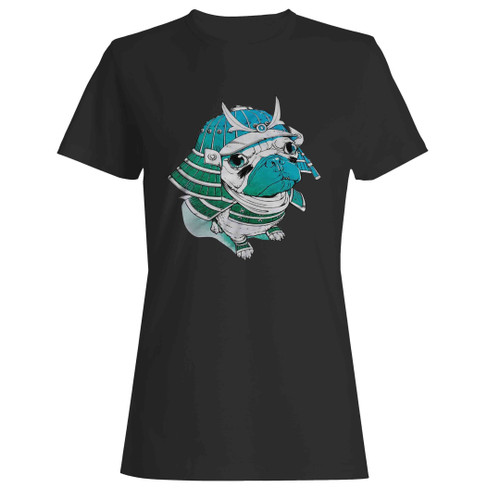 Pug Samurai Hipster Human Retro Woman's T-Shirt