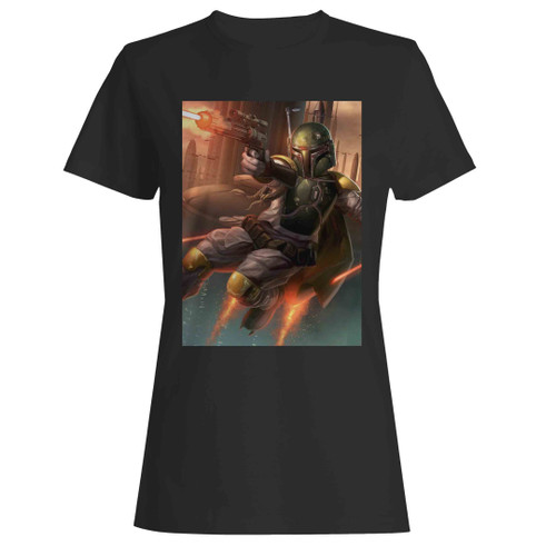 Star Wars The Mandalorian With Gun Woman's T-Shirt