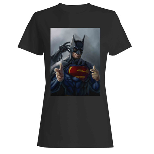 superman wearing batmans m  Woman's T-Shirt