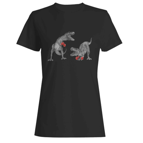 T Rex Dinosaurs Boxing Woman's T-Shirt T Rex Dinosaurs Boxing Woman's T-Shirt