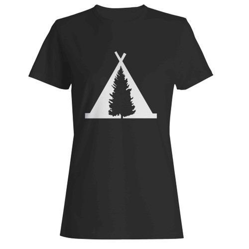 Teepee Tree Funny Nature Camping Adventure Hiking Woman's T-Shirt