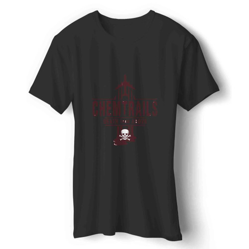 jet chemtrails red grey Man's T-Shirt