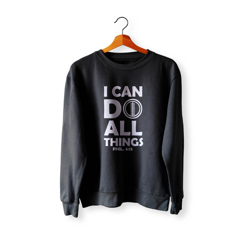 I Can Do All Things Baseball Bible Verse Scripture Philippians 4 13 Christian Crewneck Sweatshirt Sweater