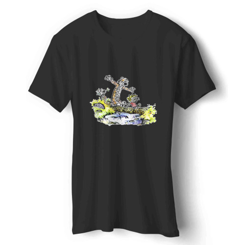 calvin and hobbes log bridge parodies theme history personality Man's T-Shirt