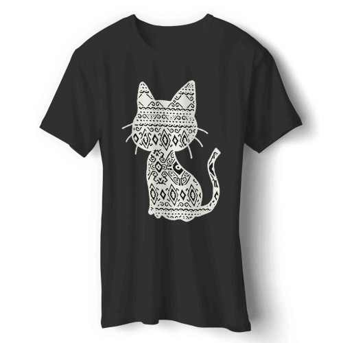 cat pattern patch Man's T-Shirt