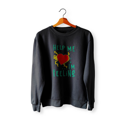 Help Me Im Feeling Funny Christmas Quotes Crewneck Sweatshirt Sweater