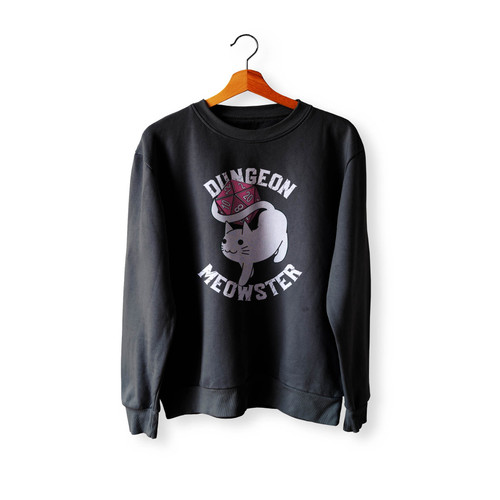 Dungeon Meowster Nerdy Funny D&D Gamer Crewneck Sweatshirt Sweater