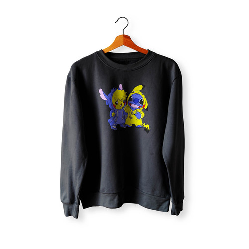 Best Friends Stitch And Pikachu Crewneck Sweatshirt Sweater