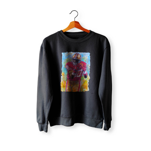 Jerry Rice Paint Art Crewneck Sweatshirt Sweater