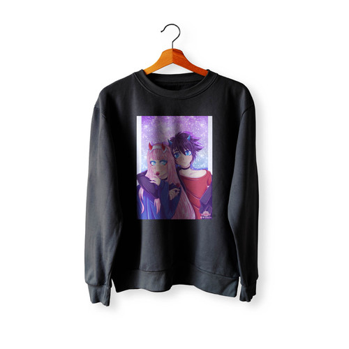 Zero Two & Hiro Couple Myshu Chibi Crewneck Sweatshirt Sweater