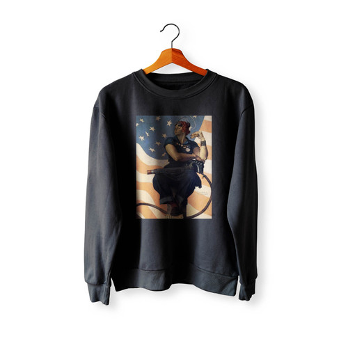 Rosie The Riveter Norman Rockwell Crewneck Sweatshirt Sweater