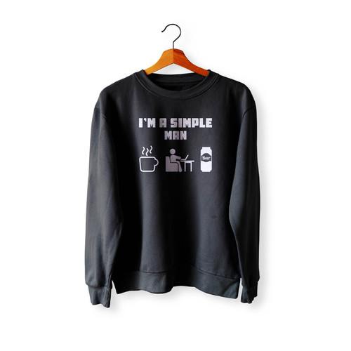 I'M A Simple Man Coffee Laptop And Beer Crewneck Sweatshirt Sweater
