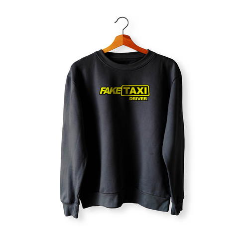Black Funny Fake Taxi Driver Crewneck Sweatshirt Sweater