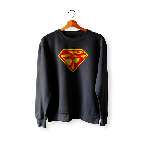 Superman Super Ohm Aum Om Symbol Crewneck Sweatshirt Sweater