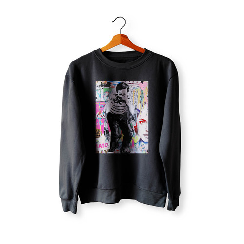 Street Wall Graffiti Boy Camera Crewneck Sweatshirt Sweater